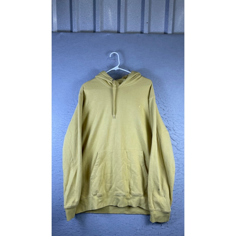 Quiksilver Hoodie Men XL Yellow Good Pullover Fleece Kangaroo Pocket 14632
